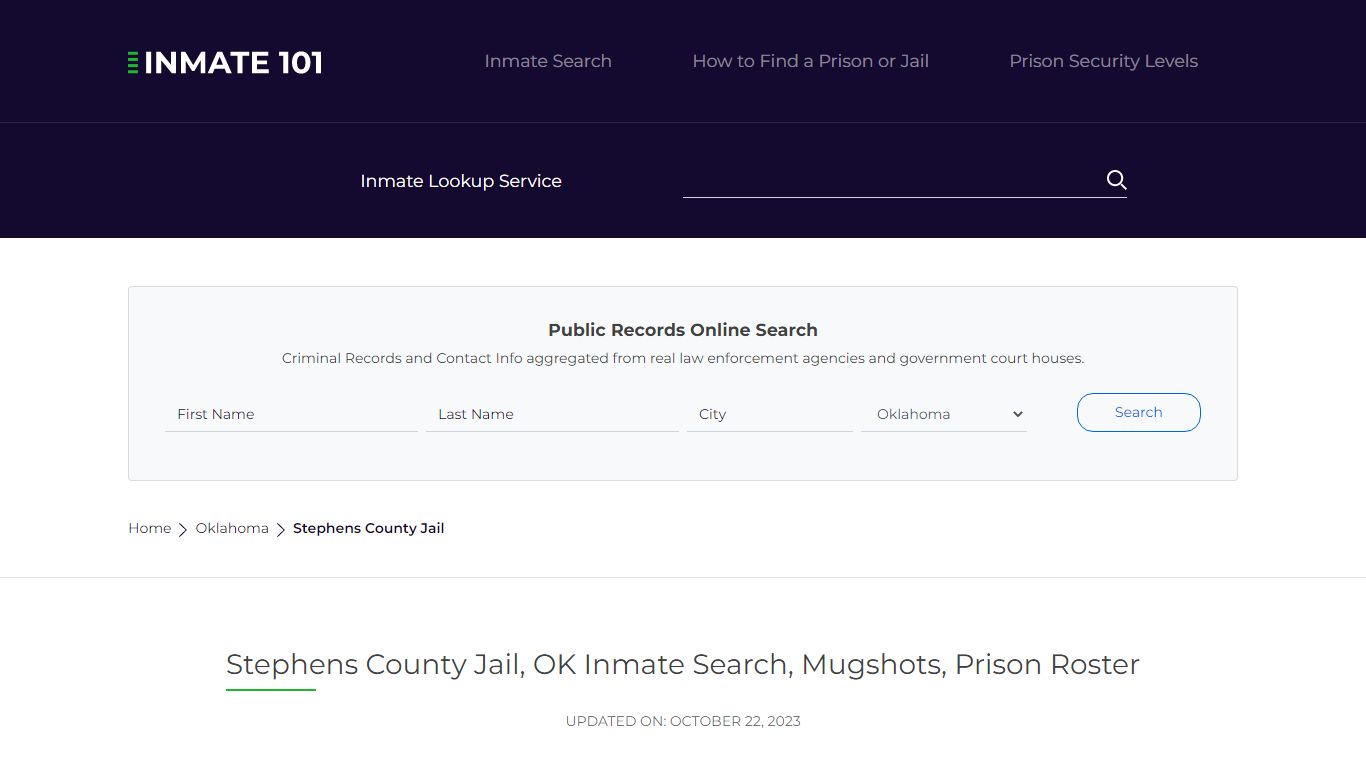 Stephens County Jail, OK Inmate Search, Mugshots, Prison Roster